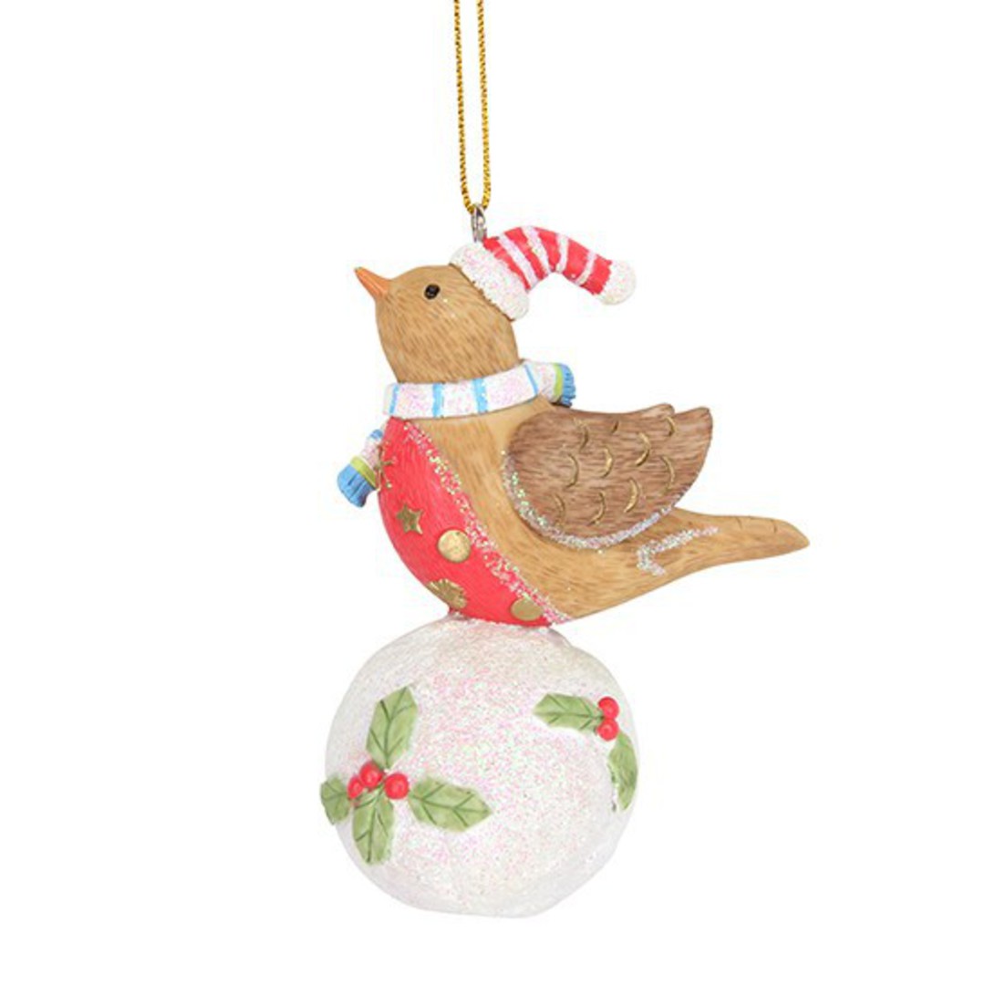 Resin Snowball with Robin 7cm image 0
